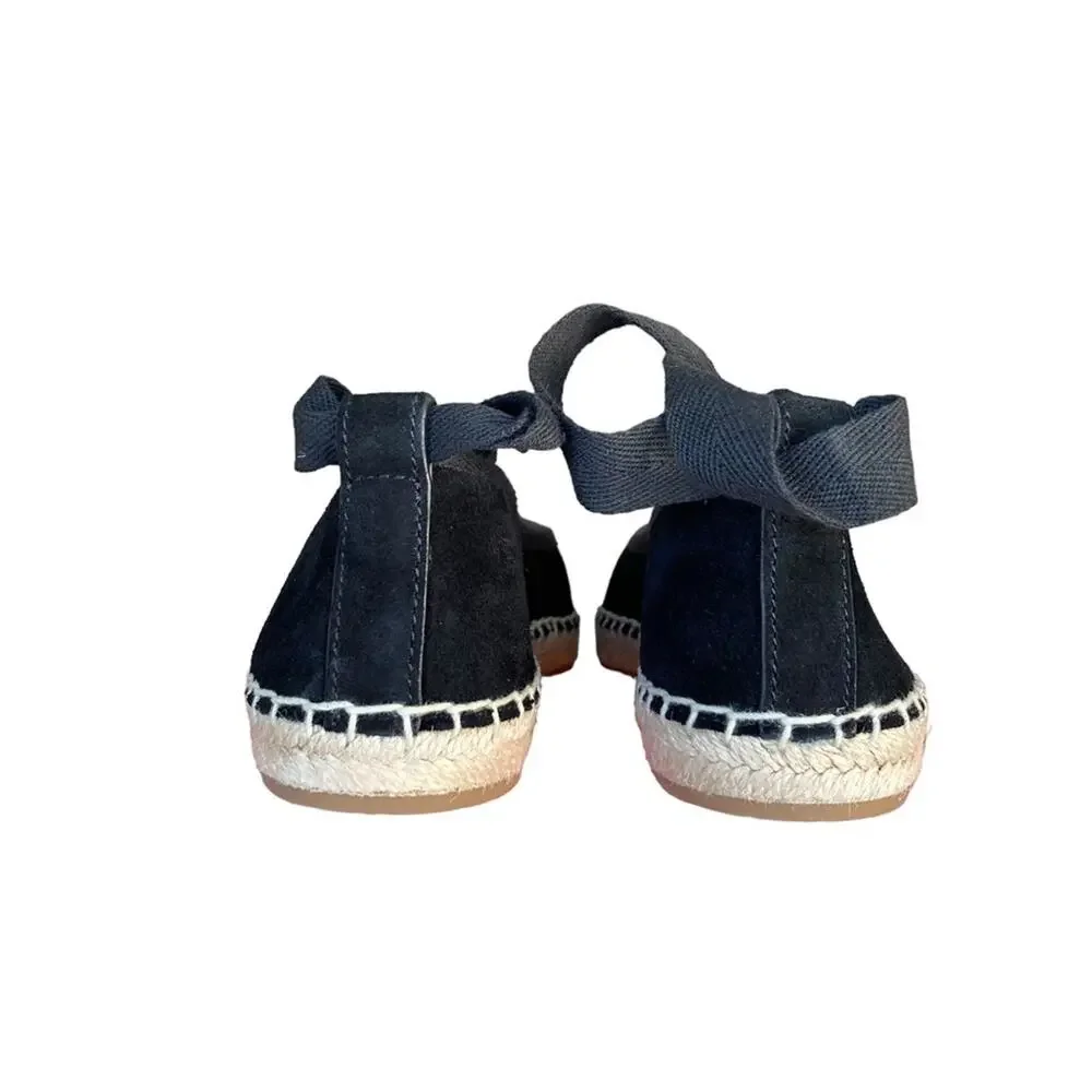 Tory Burch Minnie Ballet Suede Wedge Espadrilles Size 8